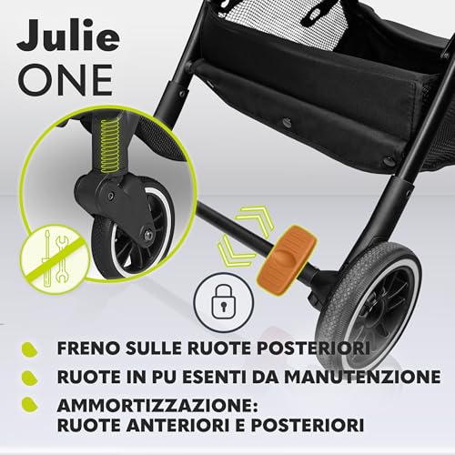 LIONELO Julie One Passeggino leggero e pieghevole da 0 mesi fino 22 kg Compatto con zanzariera, coprigambe, portabibite e borsa, Poggiapiedi regolabili e schienale alla posizione a sdraiata (Gold) : Amazon.it: Prima infanzia