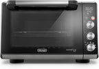 De'Longhi Sfornatutto Chef DO34326, Forno Elettrico Ventilato, 6 Funzioni Cottura, Funzione Friggitrice ad Aria, Display LCD, Timer 120', Leccarda, Griglia e Cestino Inclusi, Capacità 34L, 2000W, Nero