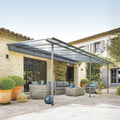 Pergola 6x3,5 m in alluminio e policarbonato grigio