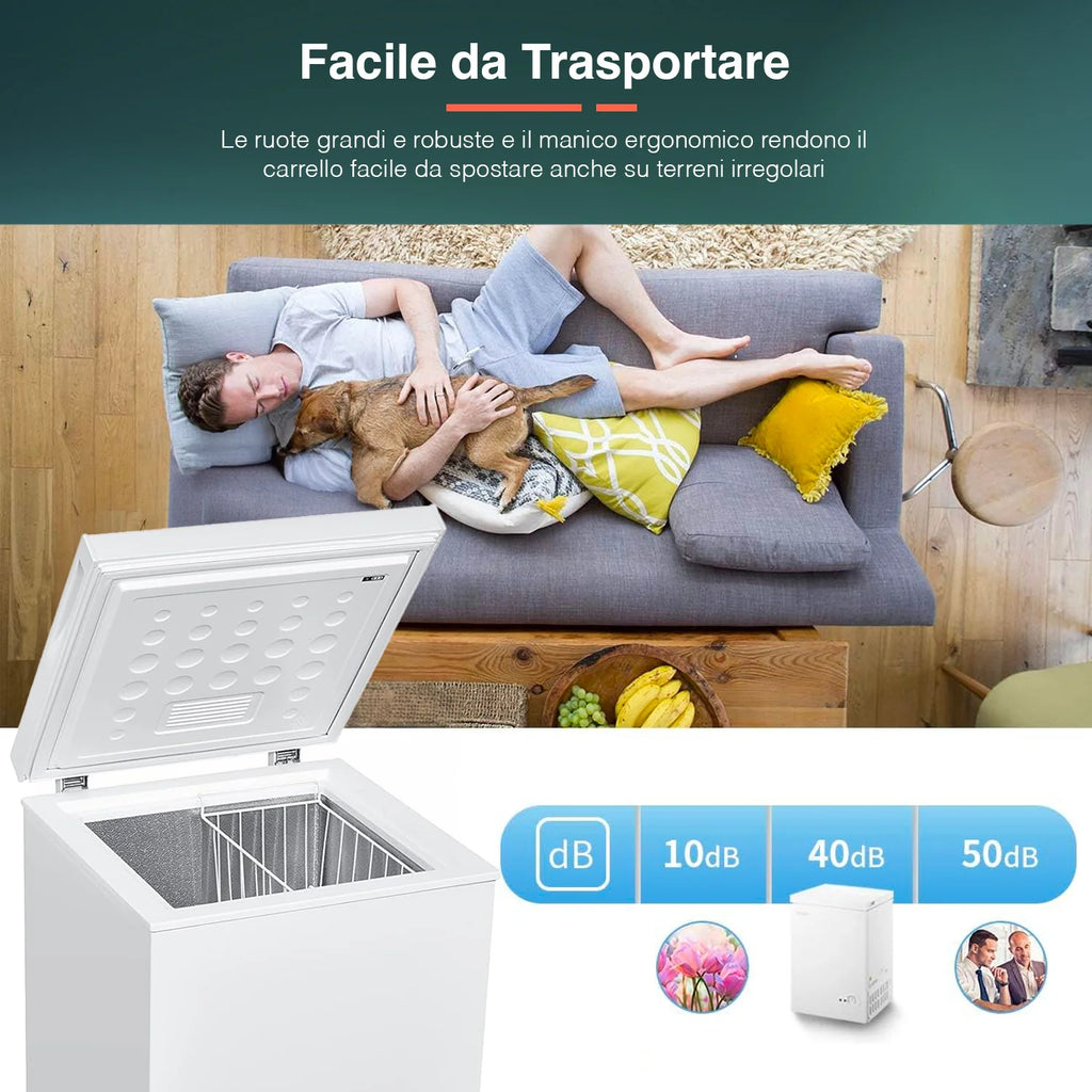 Congelatore A Pozzetto 100l Con Rotelle