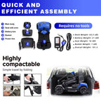 Scooter elettrico per anziani, sedia a rotelle elettrica pieghevole con cestino, pieghevole e compatto per viaggiare con la famiglia (blu) - MadeInUSA