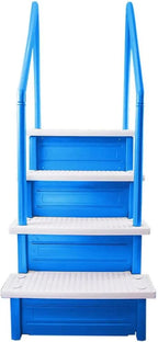 Gradini antiscivolo per piscine | Grigi | Per piscine fuori terra | Possono essere montati su ponti alti da 48" a 54" | Scale di sicurezza con portata fino a 300 libbre