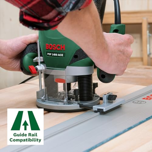 Bosch Fresatrice verticale POF 1400 ACE, 3 pinze di serraggio, fresa, guida parallela, adattatore di aspirazione, valigetta, potenza 1400 Watt : Amazon.it: Fai da te