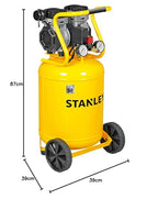 STANLEY Compressore Siltek Verticale Silenzioso 1,3HP, ‎Giallo, 39 x 39 x 87 Cm : Amazon.it: Fai da te