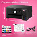 Stampante multifunzione Wi Fi con serbatoio d'inchiostro EcoTank ET 2850 A4, con fornitura inclusa fino a 3 anni di inchiostri, nero : Informatica