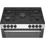 Beko GM15122DXB - Cucina a Libera Installazione Inox 90x60 cm 5 Fuochi con Forno Elettrico Ventilato