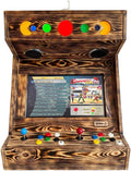 Bar-Top Arcade Retrò SAN-J | Fatto a Mano (Stile Bruciato) – 2 Giocatori