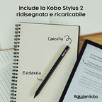 Kobo Elipsa 2E | eReader | Touchscreen antiriflesso da 10,3" con ComfortLight PRO | Kobo Stylus 2 inclusa | Luminosità regolabile | Wi Fi | Tecnologia Carta E Ink | 32 GB di archiviazione : Elettronica