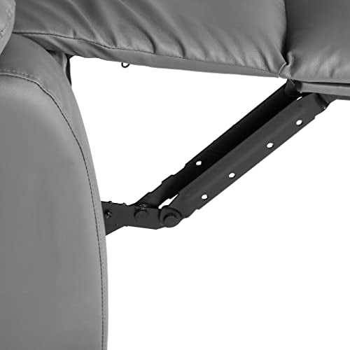 Bravich Divano reclinabile manuale in pelle rigenerata grigia di lusso, mobili per soggiorno, poltrona lounge set per il massimo comfort ed eleganza. Divano a posto singolo per la casa (96 x 93 x 97 : Amazon.it: Casa e cucina