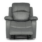 Bravich Divano reclinabile manuale in pelle rigenerata grigia di lusso, mobili per soggiorno, poltrona lounge set per il massimo comfort ed eleganza. Divano a posto singolo per la casa (96 x 93 x 97 : Amazon.it: Casa e cucina