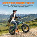 ENGWE EP-2 3.0 BOOST Bicicletta Elettrica Pieghevole, Batteria 48V 13.5Ah, Autonomia Fino a 120km, Coppia 75Nm, Freni Idraulici, Pneumatici 20"x4.0", Cambio 7 Marce, Connessione App