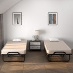 COSTWAY Letto Pieghevole, Beige, 90x200cm Matelas 10cm : Casa e cucina