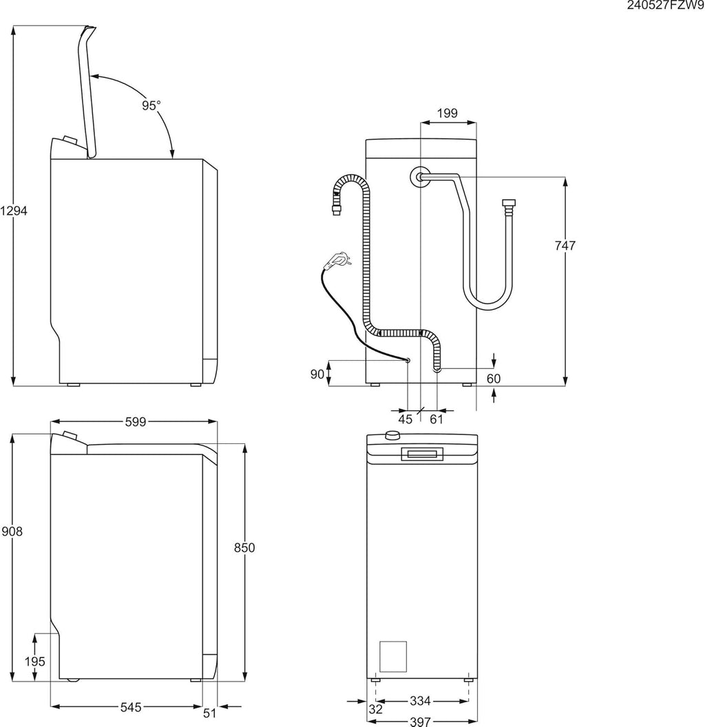 Electrolux Lavatrice a Carica Dall’Alto Serie 600 SensiCare 6 kg EW6T426A – Motore Inverter, Programma Vapore Anti-Allergy, Apertura Soft Opening, Display Touch, Classe Energetica A