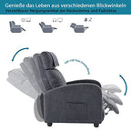 HOMOPIV Poltrona Massaggiante Riscaldante Reclinabile, Poltrona relax reclinabile, Poltrona reclinabile con 8 Punti di Massaggio e Telecomando, Poltrona relax manuale, Tessuto, Grigio : Amazon.it: Casa e cucina