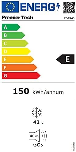 PremierTech Mini Congelatore, Freezer 42 litri, 4**** Stelle, Compatto, Da Tavolo, Risparmio Energetico, Porta reversibile, Bianco, PT-FR43