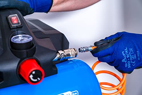 ABAC Compressore d'Aria Portatile Silenzioso EASE AIR 6, Compressore Aria Oil Free, Pressione Massima 8 Bar, Potenza 0,75 Hp, Serbatoio 6 Litri, Rumorosità 49 dB : Amazon.it: Fai da te