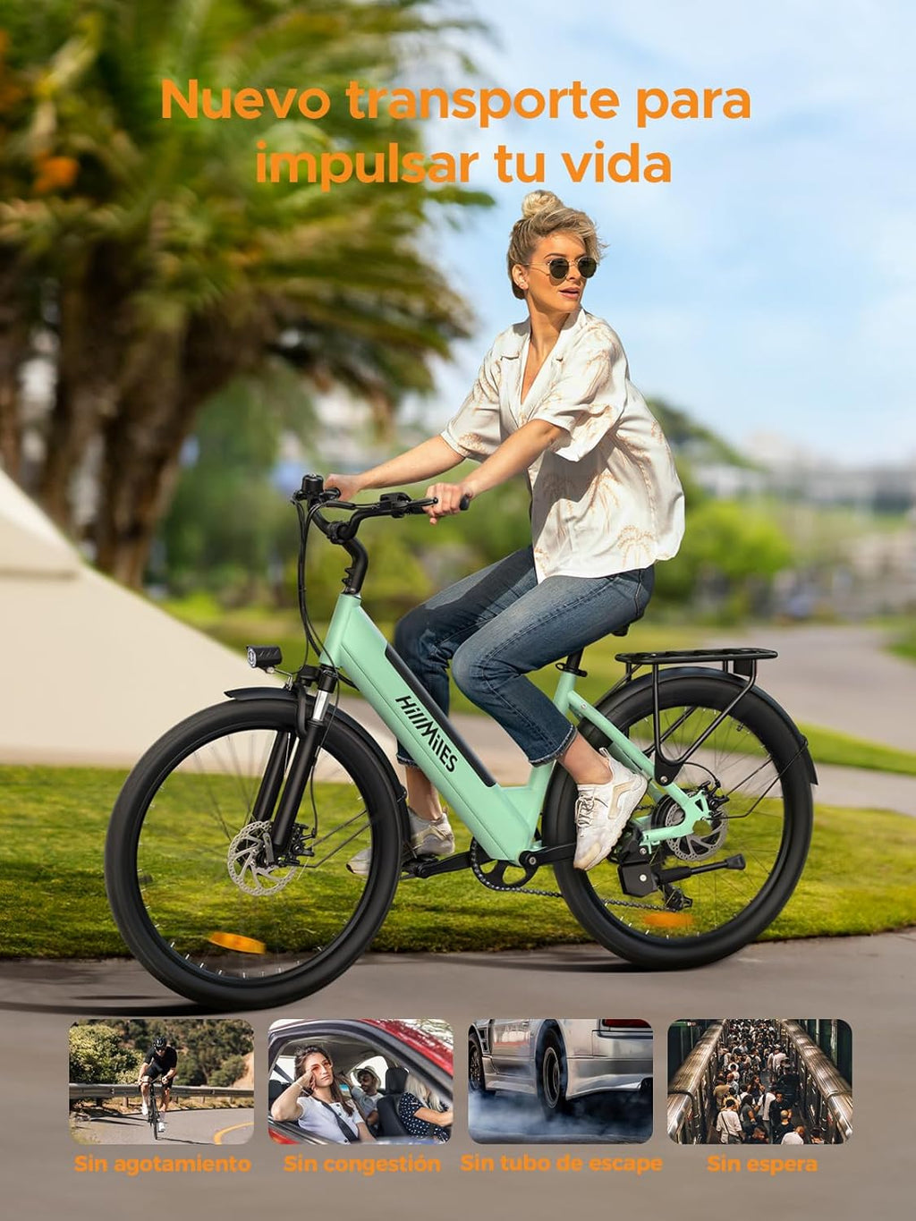 Bici Elettrica Per Adulti Da 26", 7 Velocità Bicicletta Elettrica da 36V 13Ah Batteria Rimovibile, 25km/h & Autonomia di 80-100km E-bike Per Pendolari Urbani, IP65 impermeabile