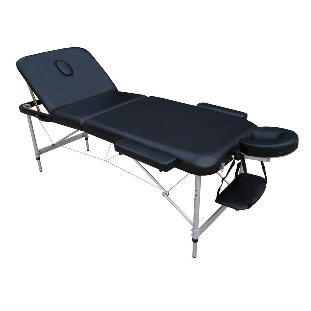 Lettino Massaggi Pieghevole in Alluminio – Portatile, Leggero, Altezza Regolabile, Schienale Reclinabile, 15 kg