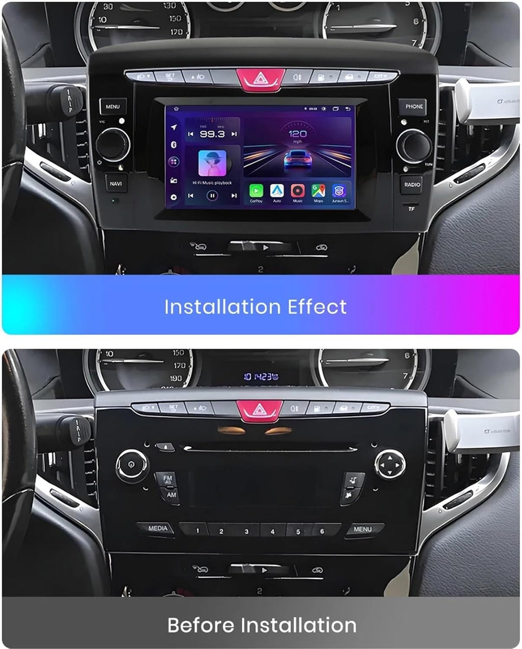 Android 15 Car Radio 2 Din for Lancia Ypsilon 2012-2020 6.2 Inch Touch Screen Car Radio with Steering Wheel Controls Wireless CarPlay Rear Camera GPS Navigation Bluetooth (A1 1G+32G)