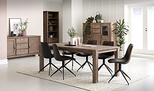 Ibbe Design Vetrina Credenza Vetrina Moderna Marrone Vetrina Mobile con 4 Ante e Casetti Alaska per Salotto Soggiorno Cucina, in Legno Massello di Acacia : Amazon.it: Casa e cucina