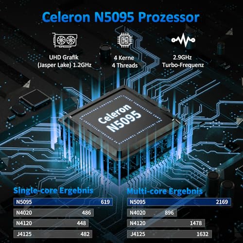 Computer portatile da 15,6", 16 GB DDR4, 1 TB SSD, quad core Celeron N5095 CPU (fino a 2,9 GHz), studente/business con display FHD 1080P, batteria 44 WH, 2.4/5G WiFi, BT 4.2, tastiera retroilluminata : Informatica