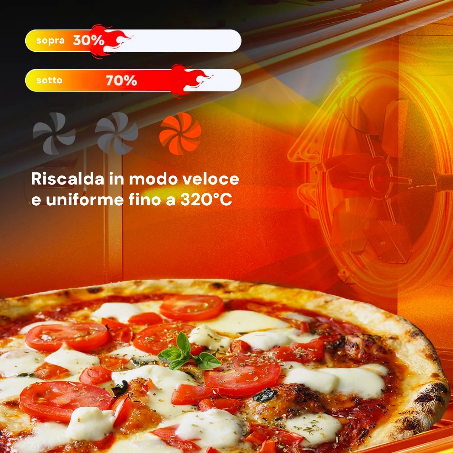 Forno Elettrico In Acciaio Inox 70l 2500w