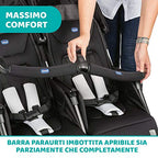 Chicco OHlalà Twin Passeggino Gemellare Doppio da 0 Mesi a 15 kg, Passeggino Leggero Reclinabile e Pieghevole, Chiusura Compatta, Poggiagambe Regolabili, Parapioggia e Capottina Estendibile, Nero : Prima infanzia