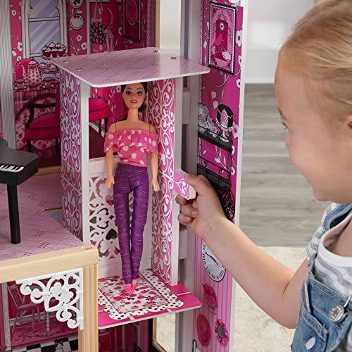 KidKraft Casa delle Bambole in Legno Amelia con Accessori e Mobili inclusi, Casa a 3 Livelli di Gioco con Ascensore per Bambole di 30 cm, Giocattolo per Bambini 3  Anni, 65093 : Amazon.it: Giochi e giocattoli
