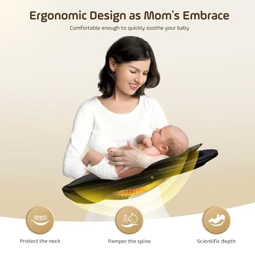 Ixdregan Sdraietta Neonati Elettrica   App e Telecomando Dondolo Neonati Elettrico con 3 timer, 5 Velocità di Altalena, 10 Musiche, Sdraietta Neonati Bluetooth Imbottita Morbida Baby (APP Nero) : Prima infanzia