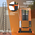Scala telescopica in alluminio, 4,7 m, allungabile, scala pieghevole 16 m, antiscivolo, in alluminio di alta qualità : Amazon.it: Fai da te