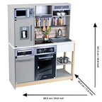 Theo Klein Cucina familiare Miele, in Legno con Fornello, Funzione Luci e Suoni, Forno a Microonde, Frigorifero con distributore di Cubetti di Ghiaccio, Accessori da Cucina, Giocattoli per Bambini 3  : Giochi e giocattoli