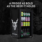 Frigorifero per bevande | 126 lattine indipendente con porta in vetro con cerniera a destra | Mini frigorifero per bevande, perfetto per birra, vino, bibite e bevande fredde