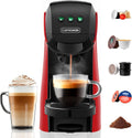 Warriors1 Macchina da Caffè Capsule 5in1 per Nespresso OL, Dolce Gusto, Lavazza A Modo Mio, FAP Espresso Point e Caffè Macinato, 20bar, 0,8L, Calore e Quantità Regolabili, Compatta per Casa e Ufficio