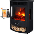 KESSER® Prio Camino elettrico con stufa, termoventilatore, telecomando 950/1900 W caminetto elettrico, effetto fiamma LED Caminetto elettrico