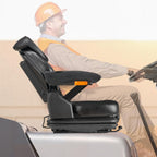 VEVOR Universal Forklift Seat with Adjustable Backrest, Armrest, Headrest and Safety Belt, Safe Folding Tractor Seat with Micro Switch for Lawnmowers