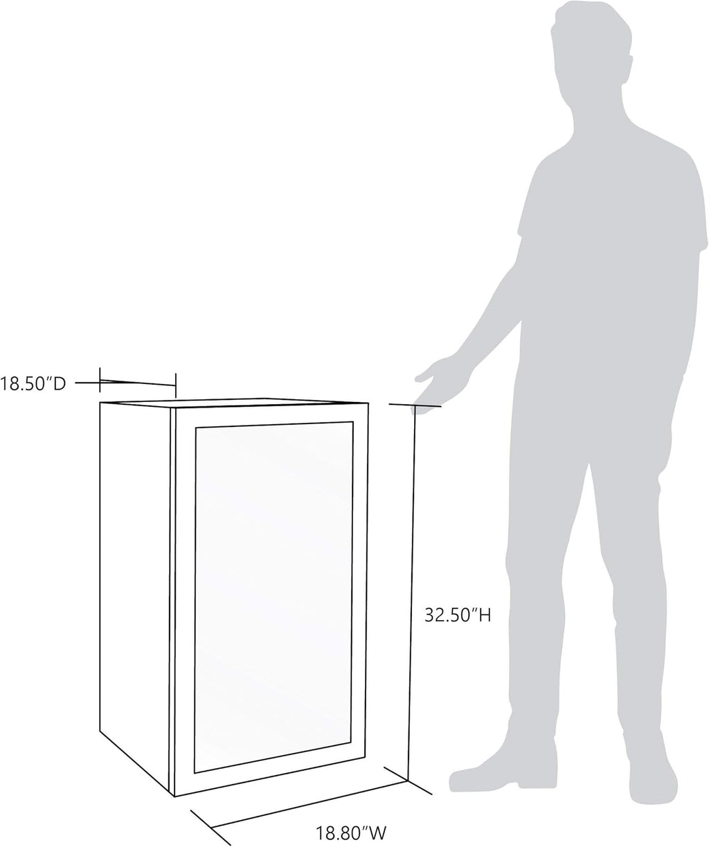 Frigorifero per bevande | 126 lattine indipendente con porta in vetro con cerniera a destra | Mini frigorifero per bevande, perfetto per birra, vino, bibite e bevande fredde