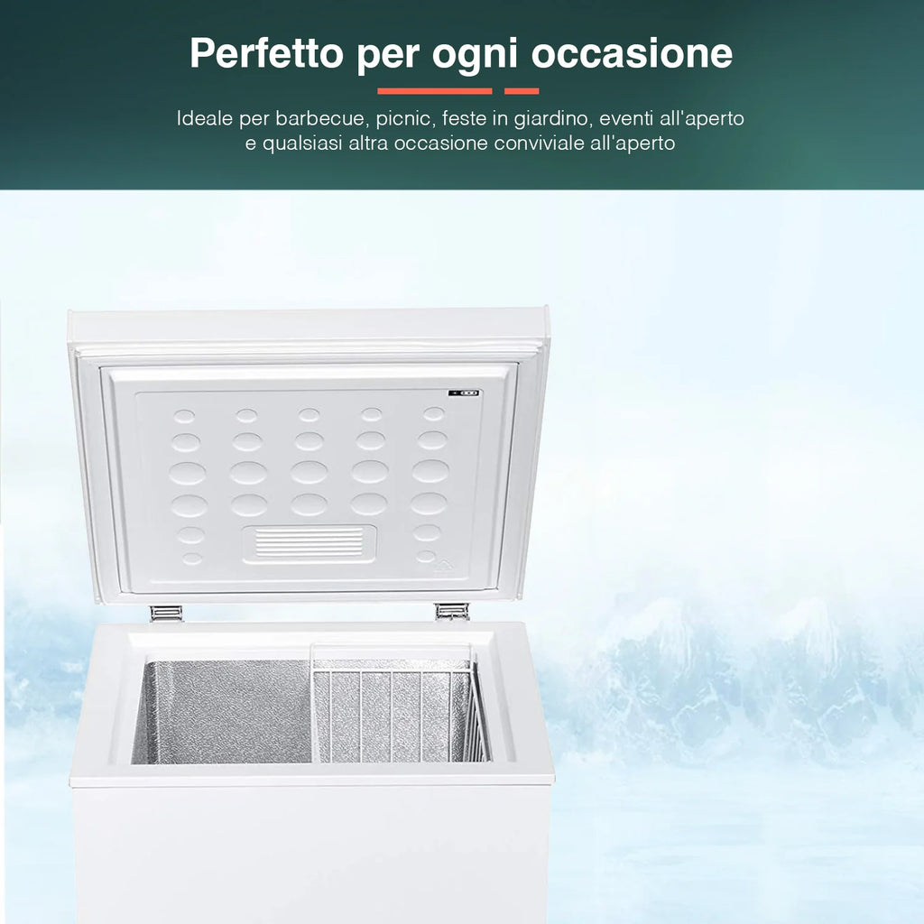 Congelatore A Pozzetto 100l Con Rotelle