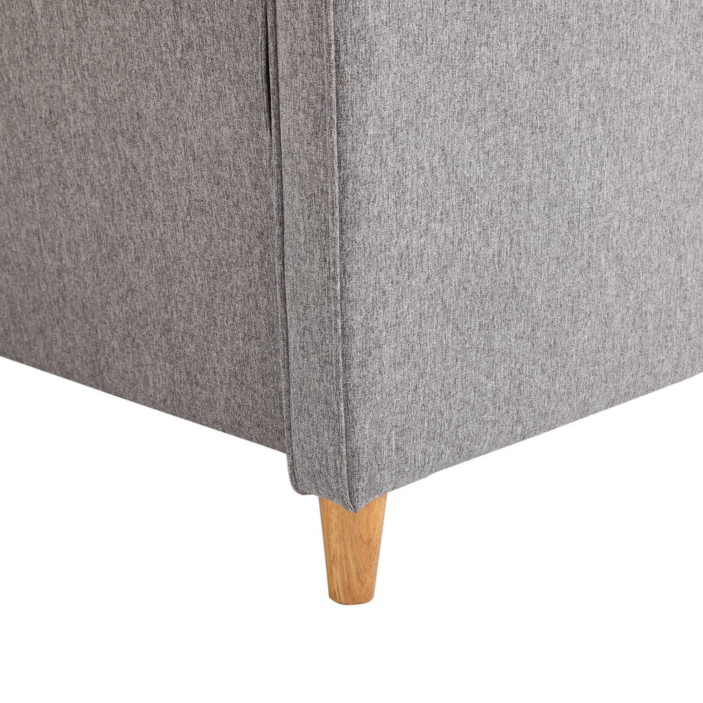 Divano 2 Posti 65x141x78 cm in Legno e Tessuto Lino  Grigio
