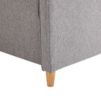 Divano 2 Posti 65x141x78 cm in Legno e Tessuto Lino  Grigio