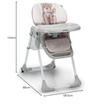 Foppapedretti Seggiolone Meeting, bambini da 6 mesi a 3 anni (fino a 15 Kg), Seduta/Poggiapiedi/Schienale Regolabili, Cesto Porta Oggetti, Stabile e Confortevole, con Imbottitura Lavabile, Teddy : Prima infanzia