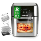 GOURMETmaxx Friggitrice digitale ad aria calda 12 L, forno XXL in acciaio inox | Timer, display touch, spiedo rotante | Frittura a basso contenuto di grassi e a risparmio energetico | 1800 W : Amazon.it: Casa e cucina