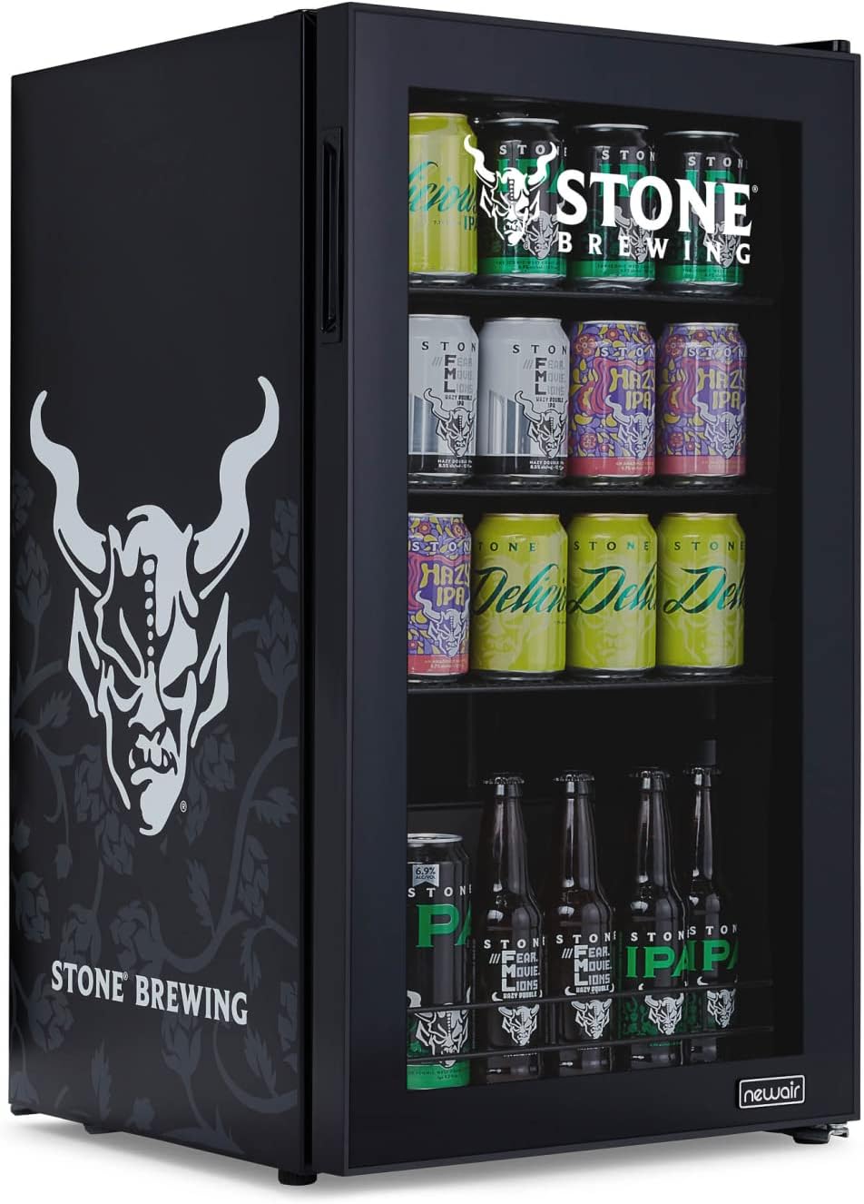 Frigorifero per bevande | 126 lattine indipendente con porta in vetro con cerniera a destra | Mini frigorifero per bevande, perfetto per birra, vino, bibite e bevande fredde