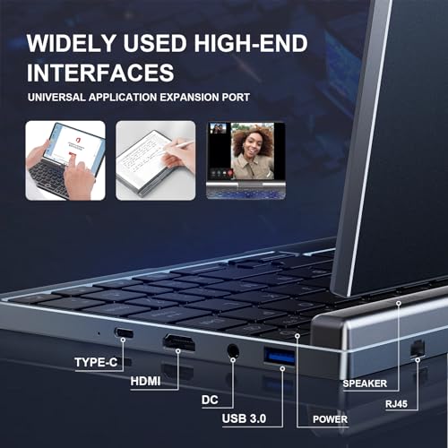 Mini computer portatile 2 in 1 da 8 pollici, con schermo tattile HD, Windows 11 Pro, piccolo computer portatile per affari e studenti, Intel N100 12 GB LPDDR5 1 TB M.2 SSD, Wi Fi 6, fotocamera BT5.2 : Informatica