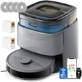 Lefant M3 Robot Aspirapolvere Lavapavimenti con Mappatura, Aspirazione 12000Pa, Doppi Mop Rotanti,  dToF, Sensori PSD, Lavaggio Mop 45°C, Autosvuotamento 3,2L, WiFi, Alexa/App, Grigio
