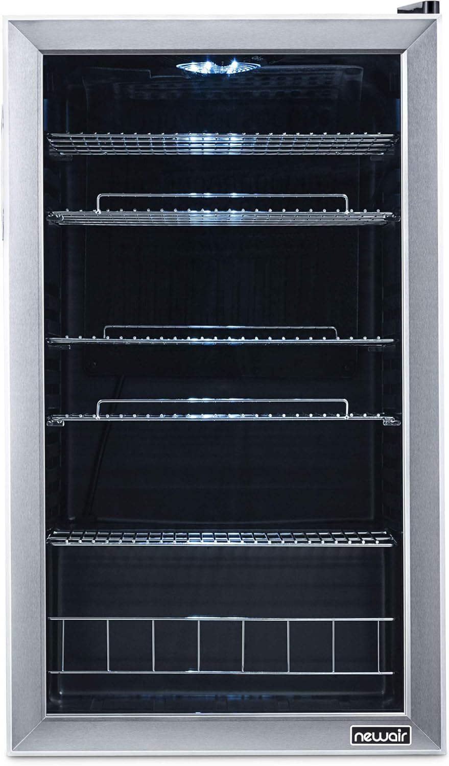 Frigorifero per bevande | 126 lattine indipendente con porta in vetro con cerniera a destra | Mini frigorifero per bevande, perfetto per birra, vino, bibite e bevande fredde