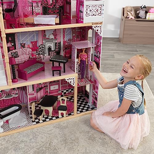 KidKraft Casa delle Bambole in Legno Amelia con Accessori e Mobili inclusi, Casa a 3 Livelli di Gioco con Ascensore per Bambole di 30 cm, Giocattolo per Bambini 3  Anni, 65093 : Amazon.it: Giochi e giocattoli