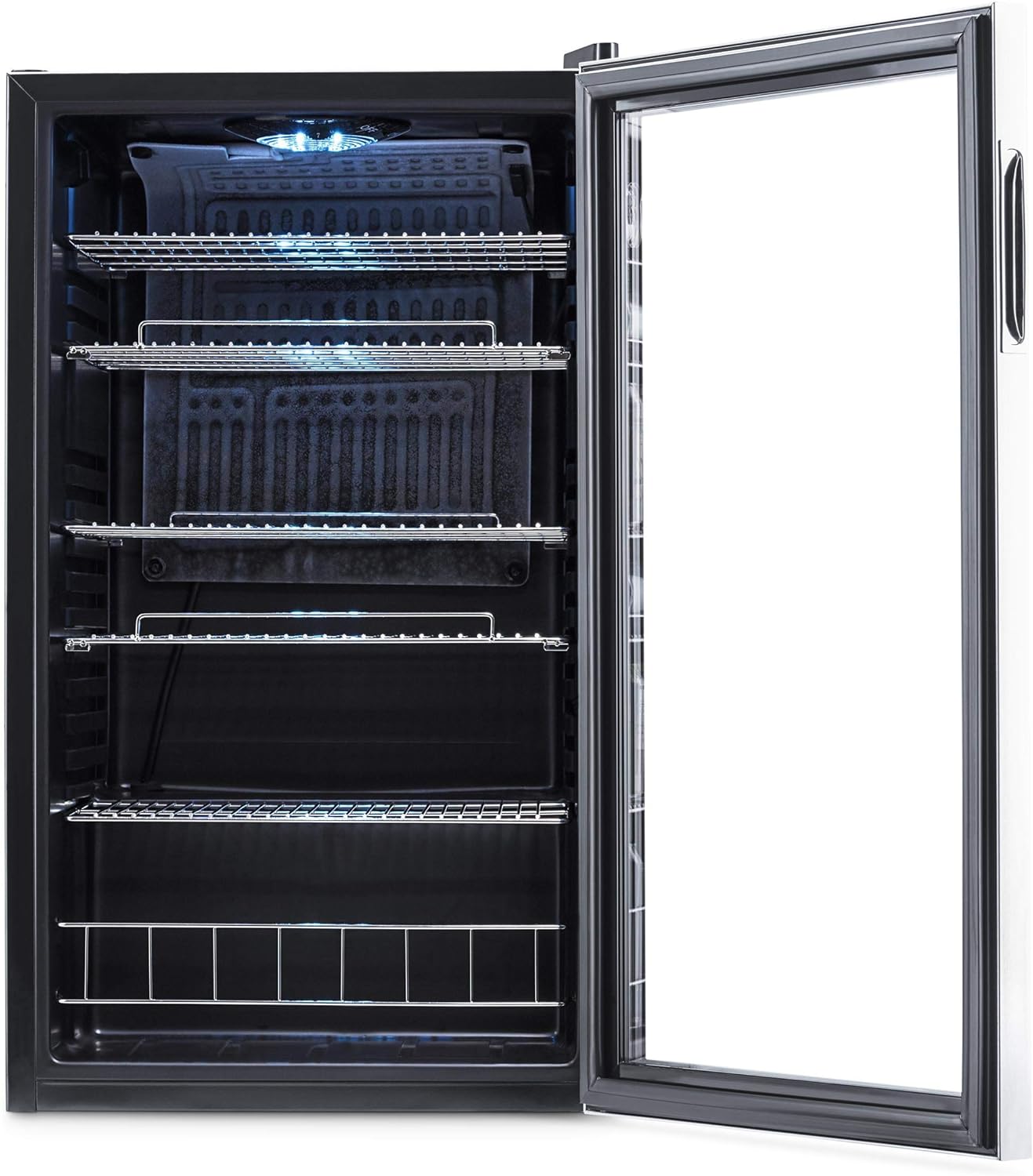 Frigorifero per bevande | 126 lattine indipendente con porta in vetro con cerniera a destra | Mini frigorifero per bevande, perfetto per birra, vino, bibite e bevande fredde