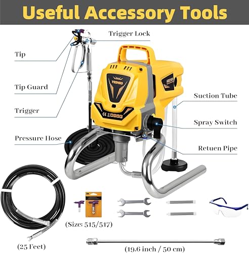 Airless Spruzzatore Vernice 3200psi, Produttività Avanzata Senza Assottigliamento per La Pittura Fai da te per Interni Della Casa Esterna : Amazon.it: Fai da te