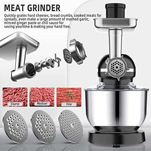 Homlee 3 in 1 Robot da Cucina, Impastatrice Planetaria Multifunzione 5.5L Litri Terrina In Acciaio Inox,1,5L Frullatore Succo,Set Per Salsicce, 6 Velocità : Amazon.it: Casa e cucina