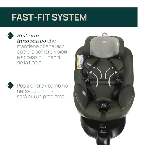 Chicco Seat105 I Size, Seggiolino Auto Omologato ECE R129/03, Girevole A 360°, Reclinabile in 6 Posizioni, Installazione Semplice e Veloce, Riduttore Incluso, 40 105 cm, Gruppo 0/1/2, da 0 a 4 Anni : Prima infanzia